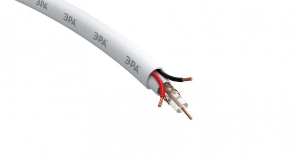 КВК-В-2+2x0,5 (K-0.5-PVC) кабель, бухта 200 метров, белый ЭРА