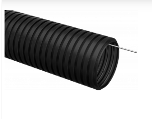 Труба гофрированная ПНД легкая с зондом 16мм черная IEK (10м/уп)